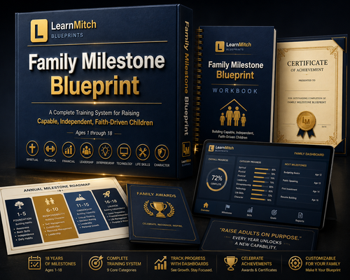 Family Milestone Blueprint - A Complete Training System for Raising Capable, Independent, Faith-Driven Children - Printable