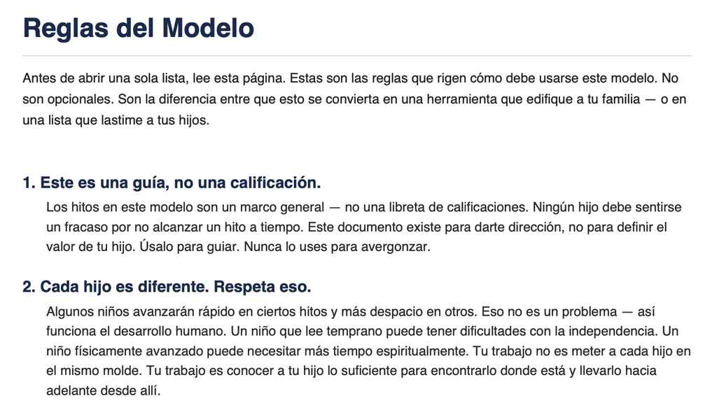 Modelo de Hitos Familiares — Un Sistema Completo para Criar Hijos Capaces, Independientes y con Fe
