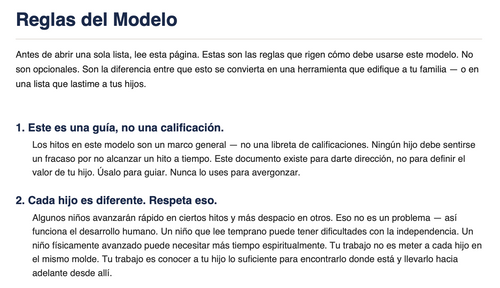 Modelo de Hitos Familiares — Un Sistema Completo para Criar Hijos Capaces, Independientes y con Fe